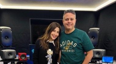 نانسي عجرم والمنتج محمد حامد