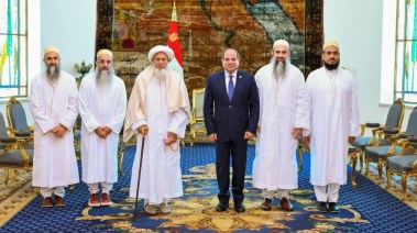 السيسي وسلطان طائفة البهرة وأنجاله 