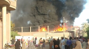 حريق مخزن للبلاستيك بالخانكة 