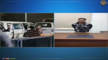 جانب من الواقعة والمتهم بعد القبض عليه 