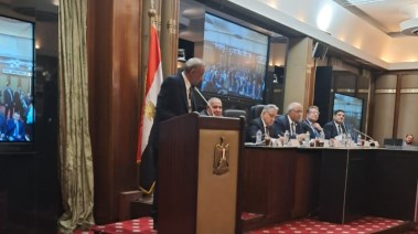 رئيس ائتلاف ملاك الإيجارات القديمة، مصطفى عبد الرحمن خلال جلسة الحوار المجتمعي، بشأن تعديل قانون الإيجار القديم