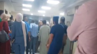 لحظة سقوط أسانسير بمستشفى جامعة المنوفية