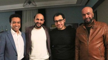سليمان عيد برفقة سامح حسني والمخرج هاني حمدي ومحمد توب