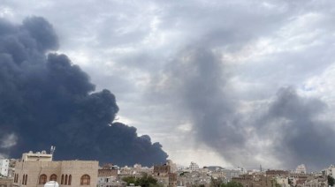 القصف على مطار صنعاء