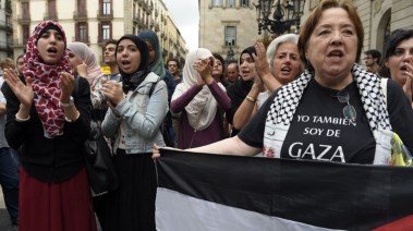 تظاهرات مؤيدة للفلسطينيين في برشلونة