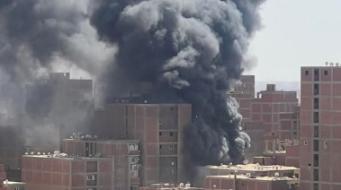 حريق مصنع المناديل بالسلام