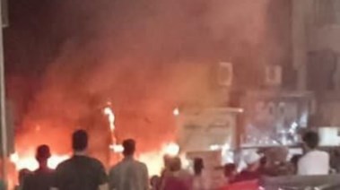 حريق مطعم شاورما بترسا بمنطقة الهرم