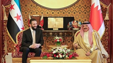 الرئيس السوري أحمد الشرع، وجلالة الملك حمد بن عيسى آل خليفة