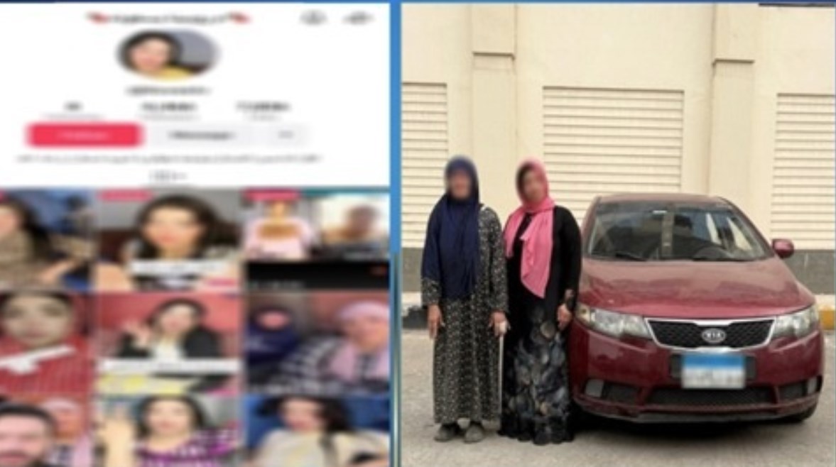 المتهمتان بعد إلقاء القبض عليهما المتهمتان بعد إلقاء القبض عليهما