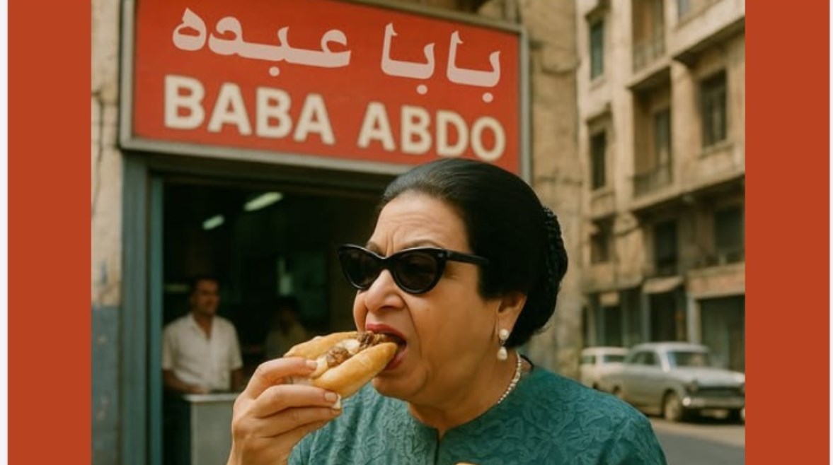 أم كلثوم في مطعم بابا عبده أم كلثوم في مطعم بابا عبده