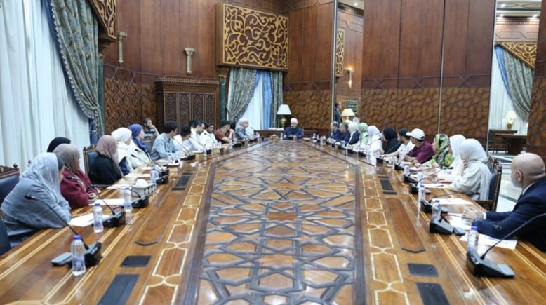شيخ الأزهر خلال استقبال وفد جامعة جورج واشنطن