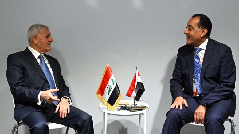 رئيس الوزراء، مصطفى مدبولي خلال لقاءه برئيس جمهورية العراق، عبداللطيف جمال رشيد