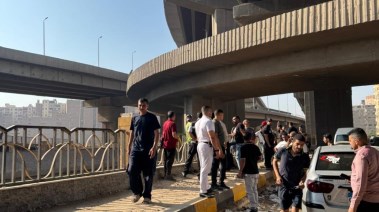 سقوط دراجة نارية من أعلى الدائري بترعة المريوطية