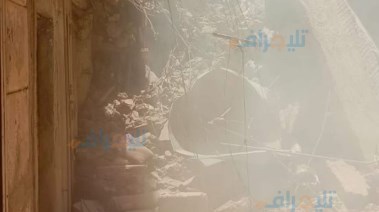 جانب من انهيار عقارين في حدائق القبة 