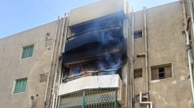 حريق شقة بمنطقة الخليفة 