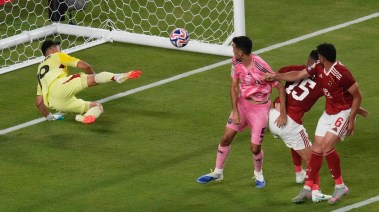 جانب من مباراة الأهلي وإنتر ميامي 