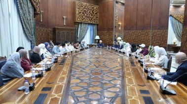 شيخ الأزهر خلال استقبال وفد جامعة جورج واشنطن