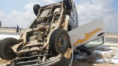 حادث انقلاب سيارة 