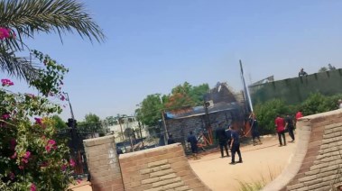 حريق يلتهم قاعة أفراح بالمنيا 