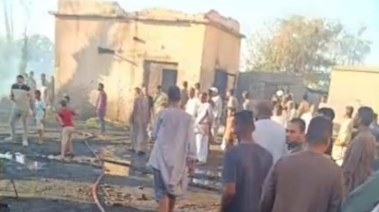 حريق في حديقة نخيل بقنا 