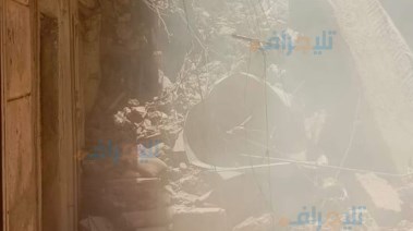 جانب من انهيار عقارين بحدائق القبة 