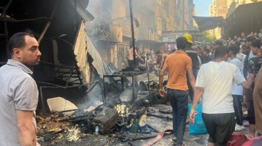 حريق سوق التيسير بفيصل