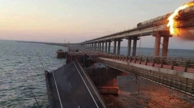 صورة متداولة لتفجير جسر كيرتش