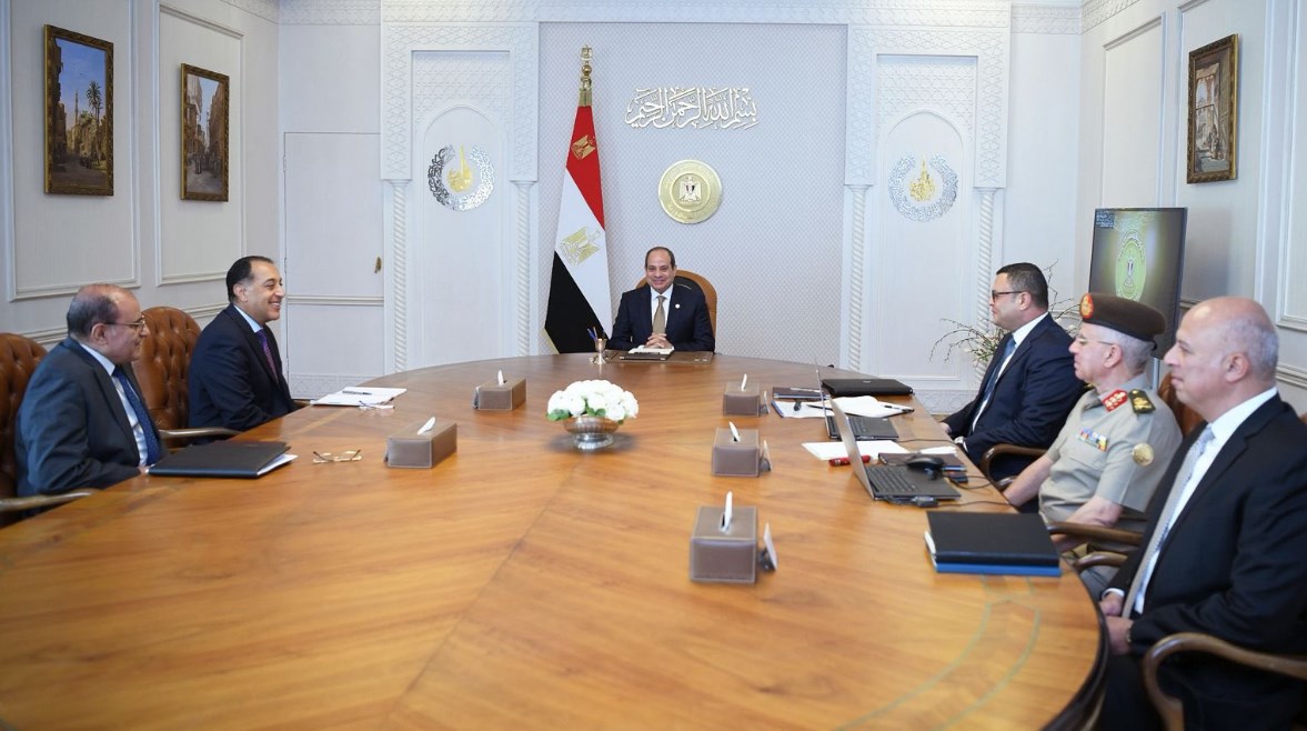 الرئيس السيسي خلال الاجتماع الرئيس السيسي خلال الاجتماع