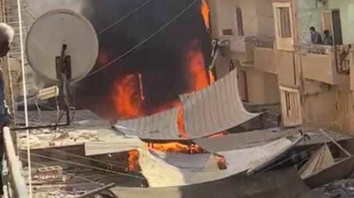 حريق سوق فيصل بالجيزة حريق سوق فيصل بالجيزة