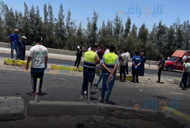 جانب من حادث الطريق الإقليمي بالمنوفية