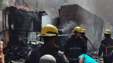 حريق كشك وأرض فضاء في فيصل