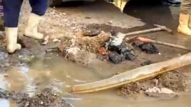 انفجار ماسورة مياه رئيسية قرب سنترال رمسيس