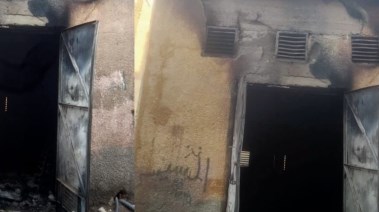  حريق غرقة كهرباء بشبرامنت