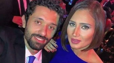 كريم محمود عبدالعزيز وزوجته آن الرفاعي 