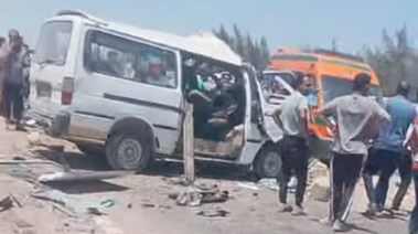 جانب من حادث الطريق الإقليمي بالمنوفية