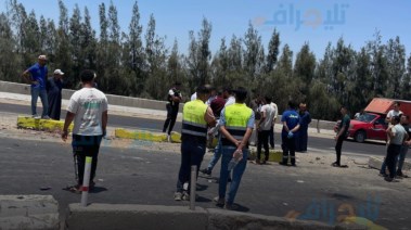 جانب من حادث الطريق الإقليمي بالمنوفية