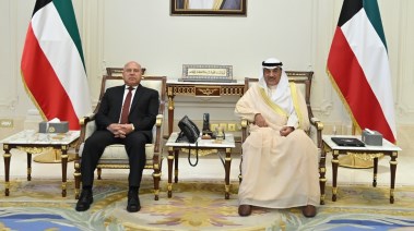 جانب من لقاء نائب رئيس الوزراء الفريق كامل الوزير، وولي عهد الكويت الشيخ صباح خالد الحمد الصباح