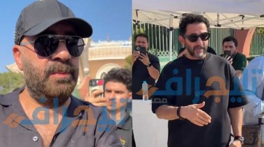 محمد سعد وأحمد حلمي في جنازة المخرج سامح عبدالعزيز