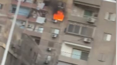 حريق برج سكني في فصيل 