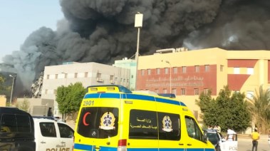 حريق مصنع الكيماويات بمدينة بدر