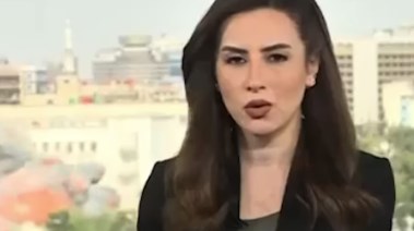 هلع مذيعة سورية على الهواء مباشرة 