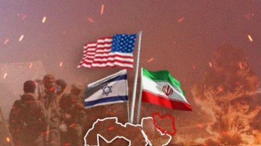 أعلام إيران وأمريكا وإسرائيل 