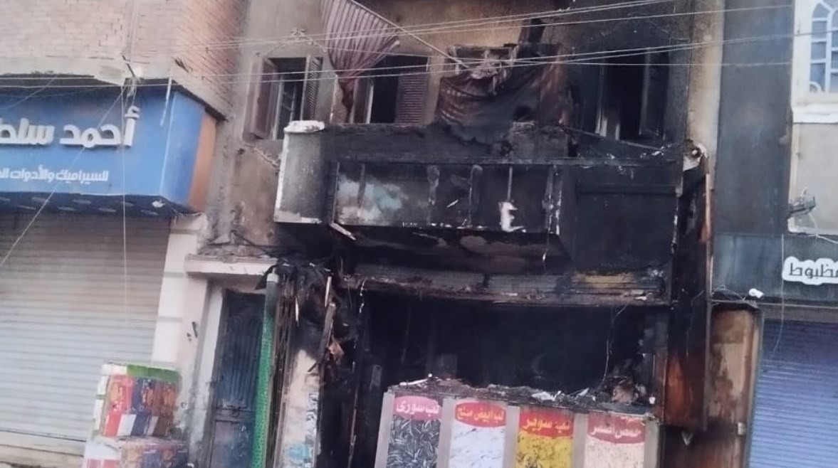 حريق في محمصة بالمنيا حريق في محمصة بالمنيا