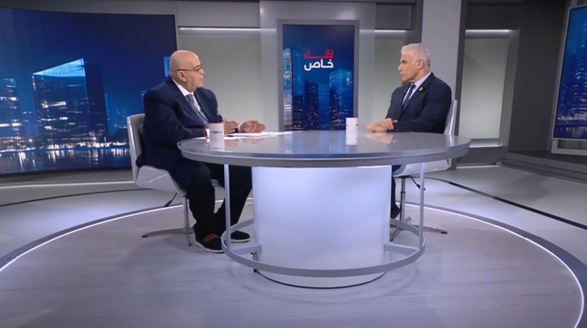 عماد الدين أديب مع زعيم المعارضة الإسرائيلية يائير لابيد عماد الدين أديب مع زعيم المعارضة الإسرائيلية يائير لابيد