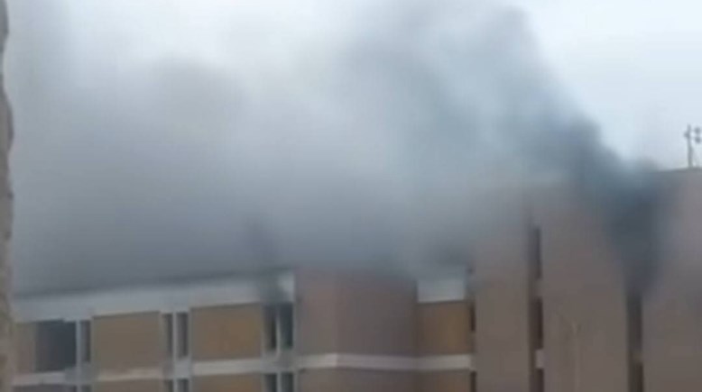 حريق مستشفى الجامعة التعليمي بالإسماعيلية