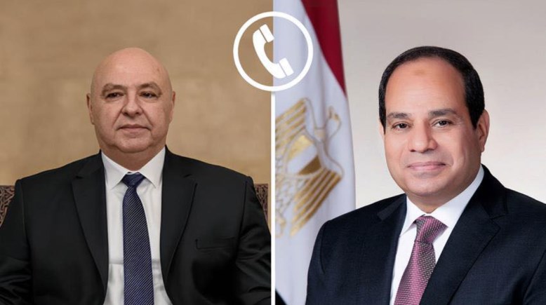  الرئيس عبد الفتاح السيسي ونظيره اللبناني جوزاف عون