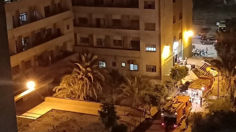 حريق مستشفى حلوان