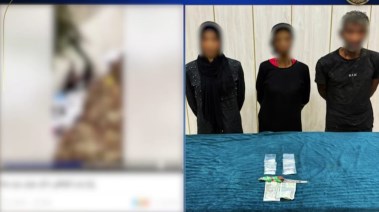 المتهمون بعد إلقاء القبض عليهم