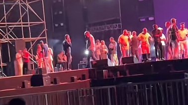 جانب من حادث انفجار حفل محمد رمضان