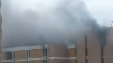 حريق مستشفى الجامعة التعليمي بالإسماعيلية